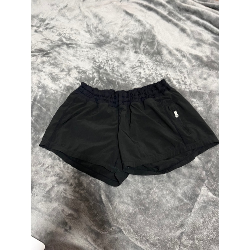 Lululemon Tracker Short V Black 4 Inch Inseam Athletic Running Shorts Womens 8